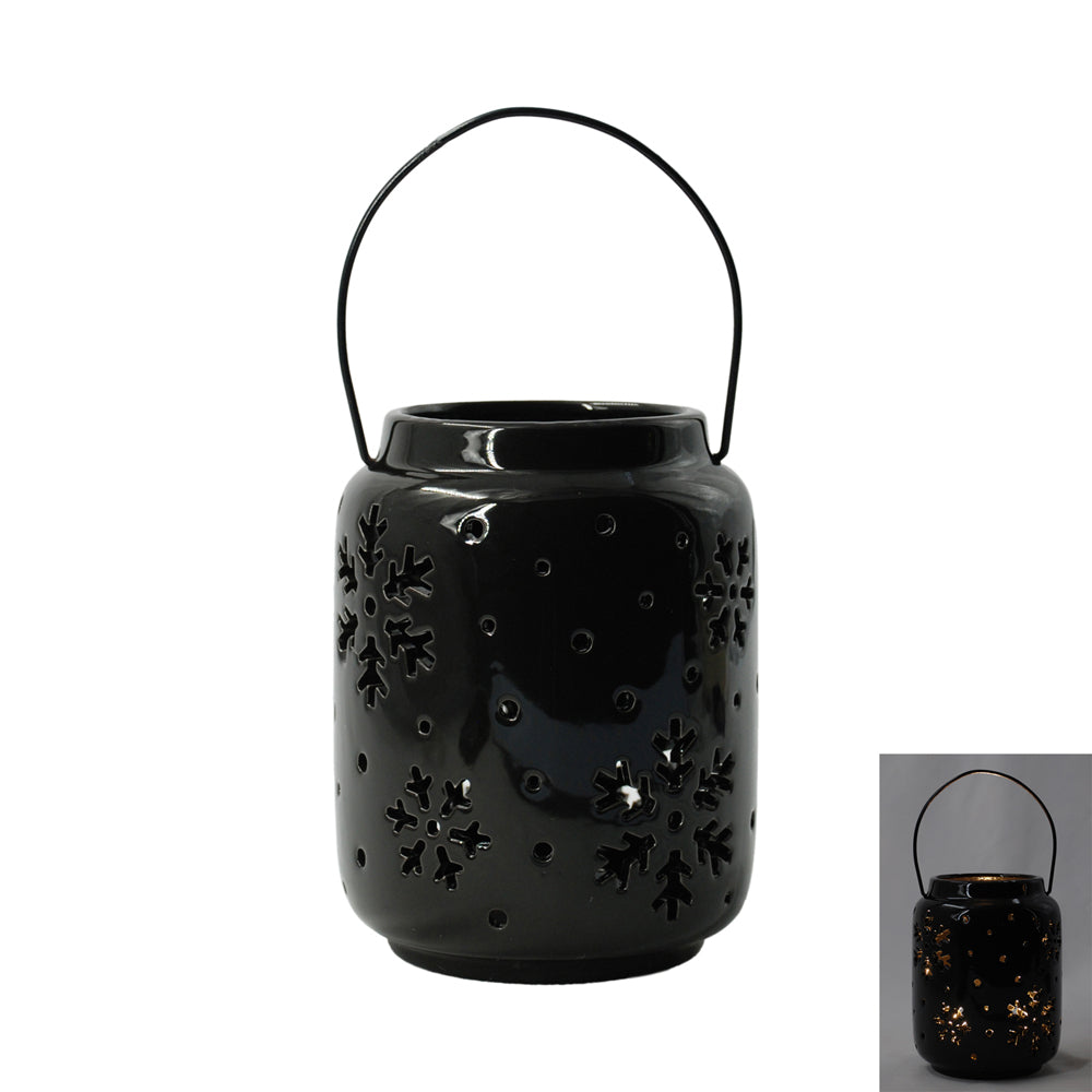 PFF42191 - Lighted Black Porcelain Joy Jar