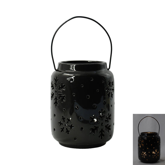 PFF42191 - Lighted Black Porcelain Joy Jar