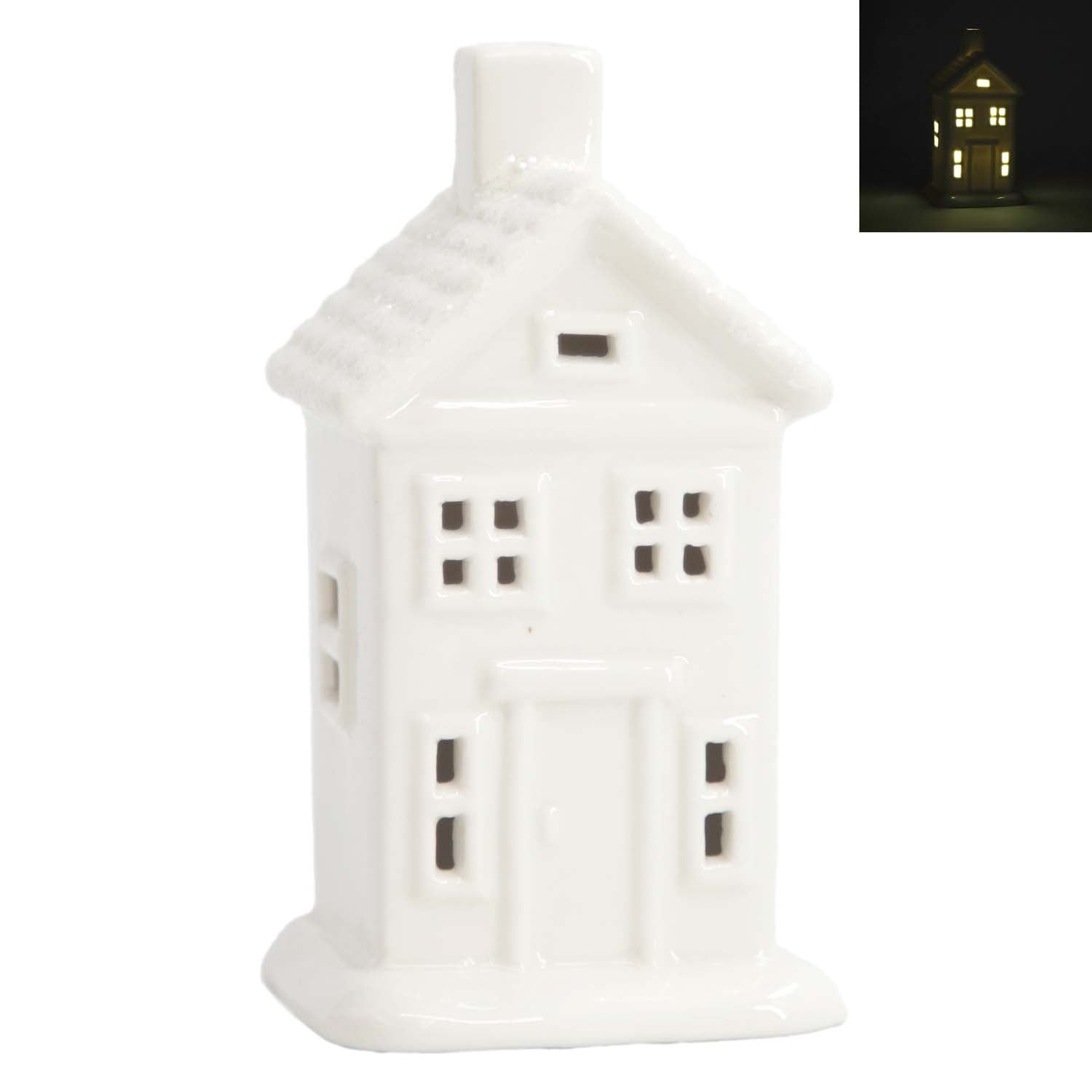 PXF59158 - Lighted Porcelain Snowy Village Schoolhouse