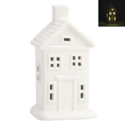PXF59158 - Lighted Porcelain Snowy Village Schoolhouse