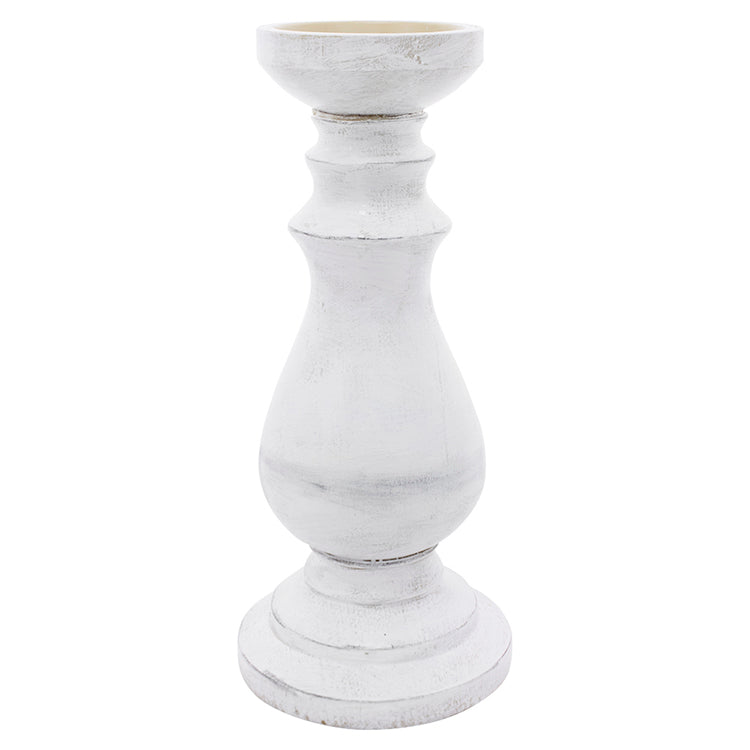 RAF11247 - Large White Resin Candlestick 