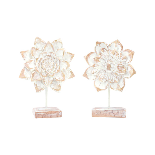 RAF41210-2A - 2 Assorted Distressed Resin Flowers on Stands 