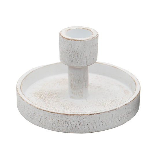 RAF57238 - Wide Bottom White Taper Holder