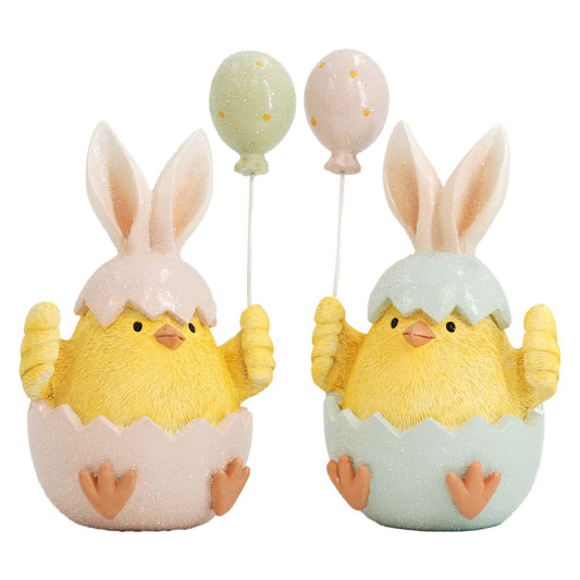 RAF57626-2A - 2 Assorted Bunny Chicks with Balloons