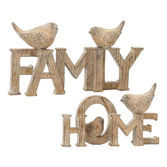 RAF57719-2A - 2 Assorted Family and Home Resin Cutout Blocks