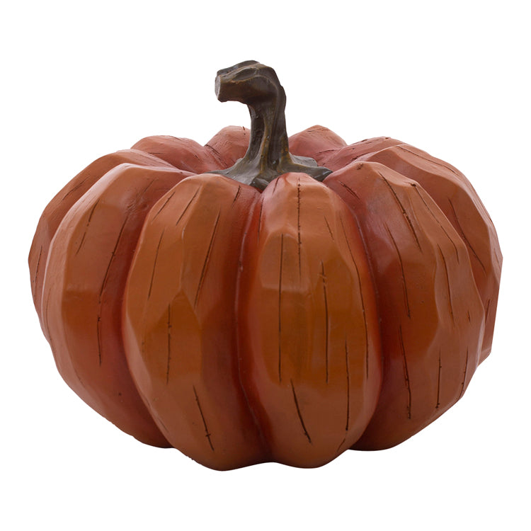 RFF08560 - Medium Orange Resin Pumpkin with Leaf 