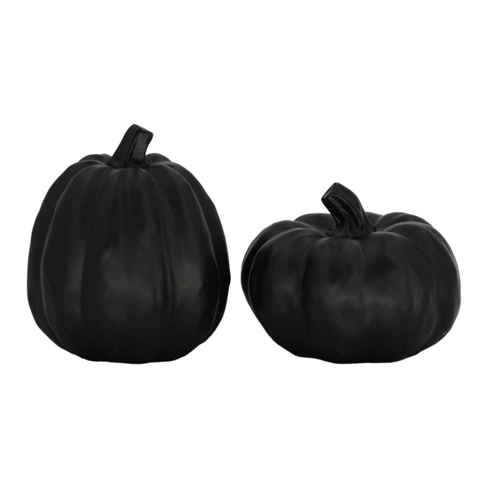 RFF42204-2A - 2 Assorted Black Resin Pumpkins