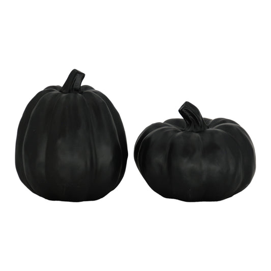 RFF42204-2A - 2 Assorted Black Resin Pumpkins