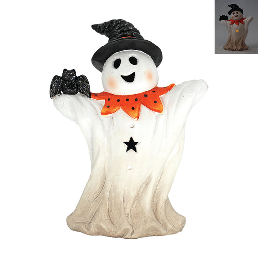 RFF42793 - Lighted Resin Ghost with Bat