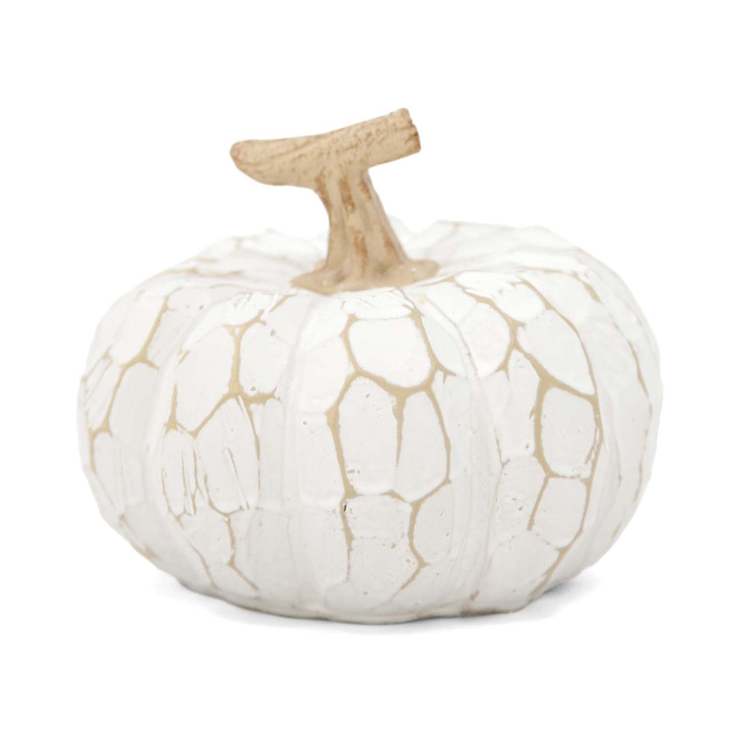 RFF58040 - White Carved Small Resin Pumpkin