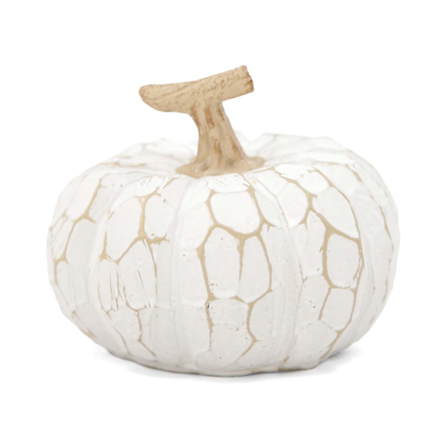 RFF58040 - White Carved Small Resin Pumpkin