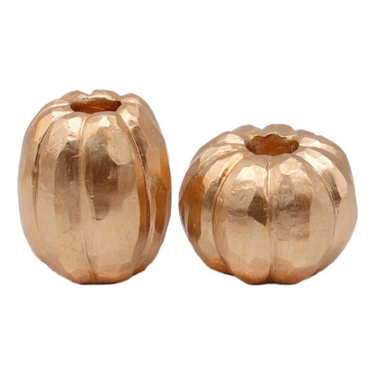 RFF58056-2A - 2 Assorted Gold Resin Pumpkin Taper Holders