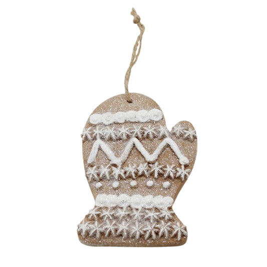 RXF39247 - Light Gingerbread Resin Mitten Ornament (with hanger) 