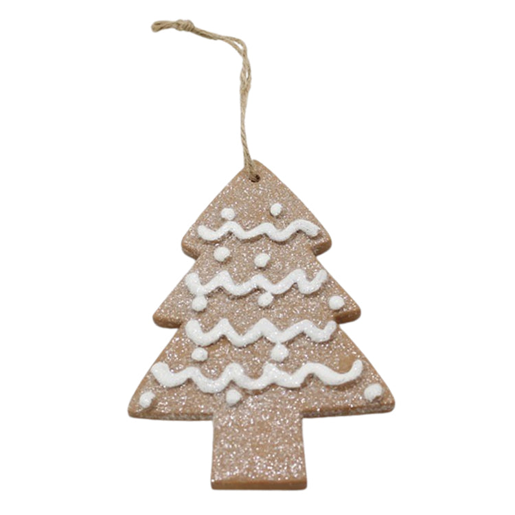RXF39248 - Light Gingerbread Resin Tree Ornament (with hanger) 