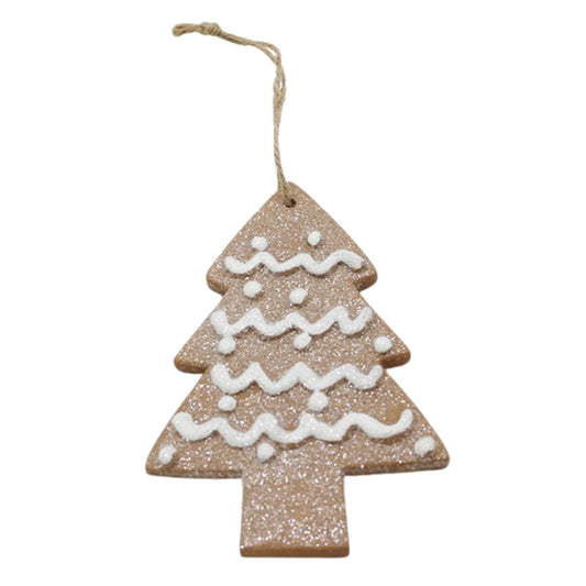 RXF39248 - Light Gingerbread Resin Tree Ornament (with hanger) 