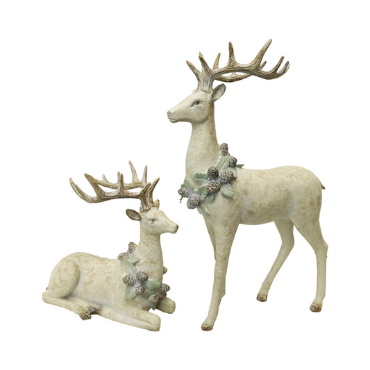 RXF43778-2A - 2 Assorted Large Resin Antique Deer