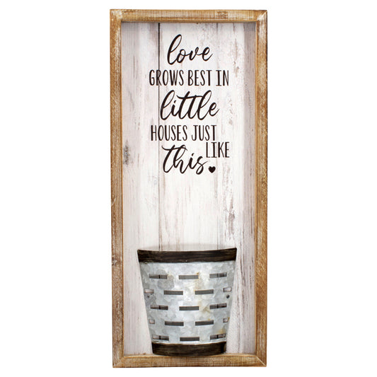 WAF24712 - Love Grows Best in Little Houses Flower Pocket Sign 
