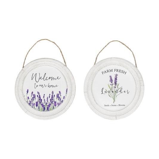 WAF34108-2A - 2 Assorted Lavender Round Signs 