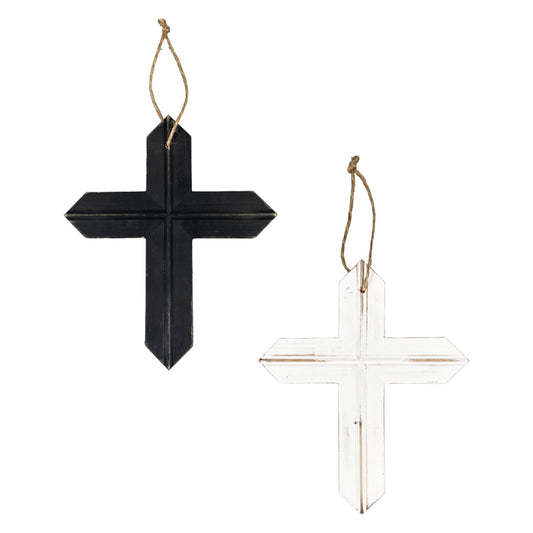 WAF34110-2A - 2 Assorted Black and White Crosses 