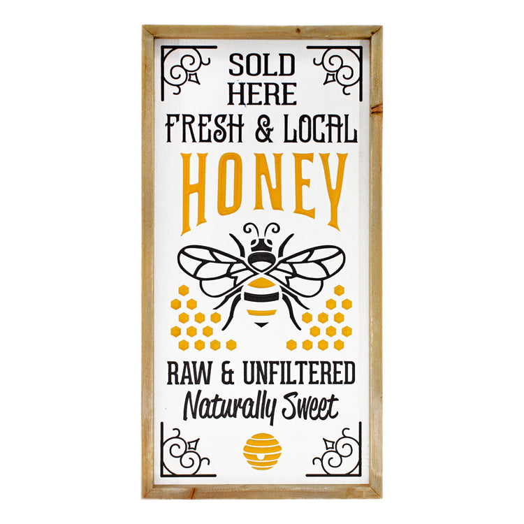 WAF34614 - Fresh and Local Honey Carved Sign 