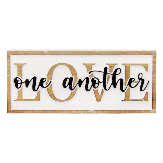 WAF34643 - Love One Another Embossed Wood Sign 