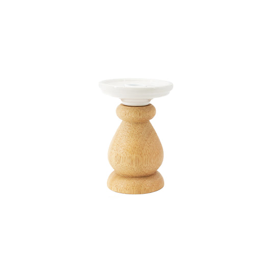 WAF41167 - Large Wood Taper Holder with White Top 