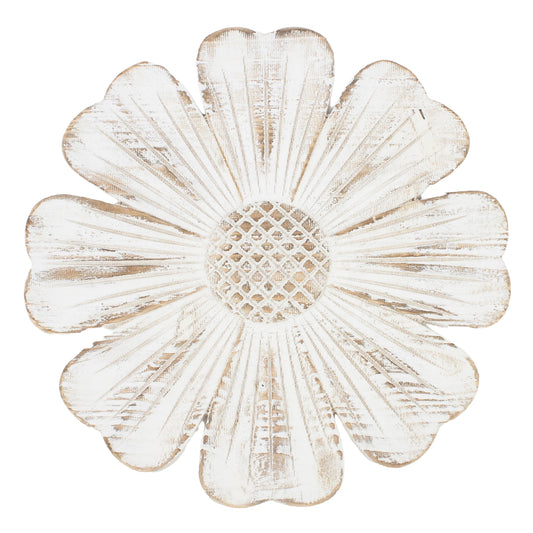 WAF41635 - Large Whitewashed Daisy Wall Hanger 
