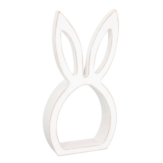 WAF41639 - Large White Wood Bunny Head Cutout 