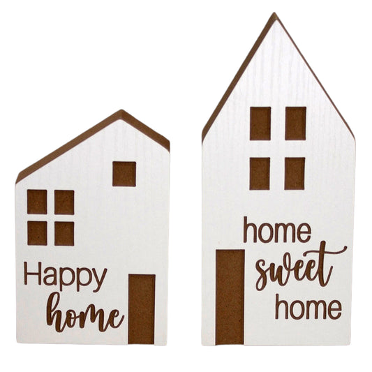 WAF41666-2A - 2 Assorted House Shaped Home Blocks 