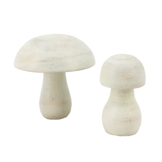 WAI41543-2A - 2 Assorted Mango Wood Mushrooms 