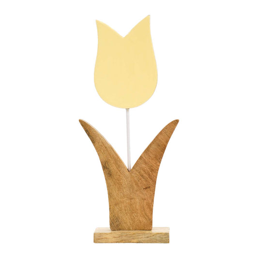WAI57572 - Yellow Enamel Tulip on Stand