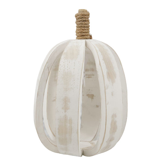 WFF38156 - Medium White Wood Rib Pumpkin 