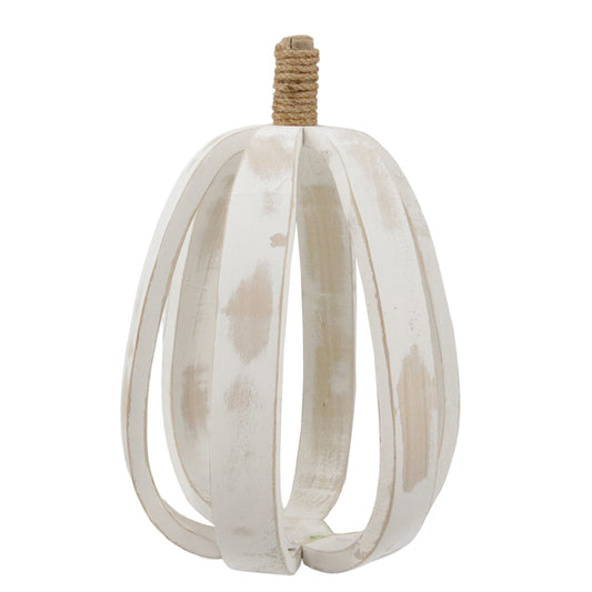 WFF38157 - Large White Wood Rib Pumpkin 