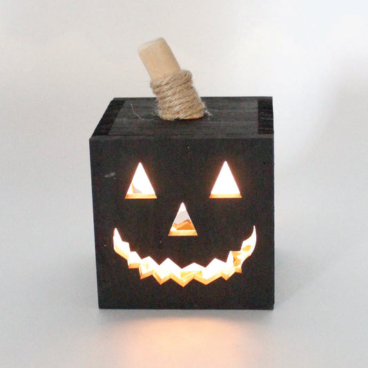 WFF42158 - Lighted Short Black Jack O Lantern Box