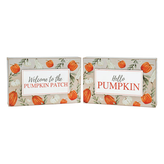 WFF42692-2A - 2 Assorted Pumpkin Patch Large Blocks