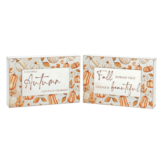 WFF42693-2A - 2 Assorted I Can Smell Autumn and Fall is Proof Blocks