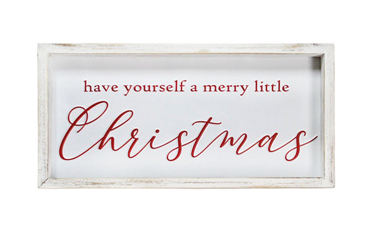 WXF26066 - Wood Framed Merry Little Christmas Sign 