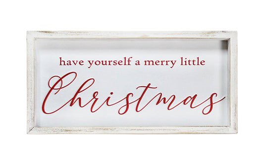 WXF26066 - Wood Framed Merry Little Christmas Sign 