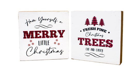 WXF26154-2A - 2 Assorted Christmas Lodge Blocks 