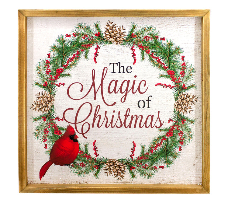 WXF26630 - Magic of Christmas Square Cardinal Sign 