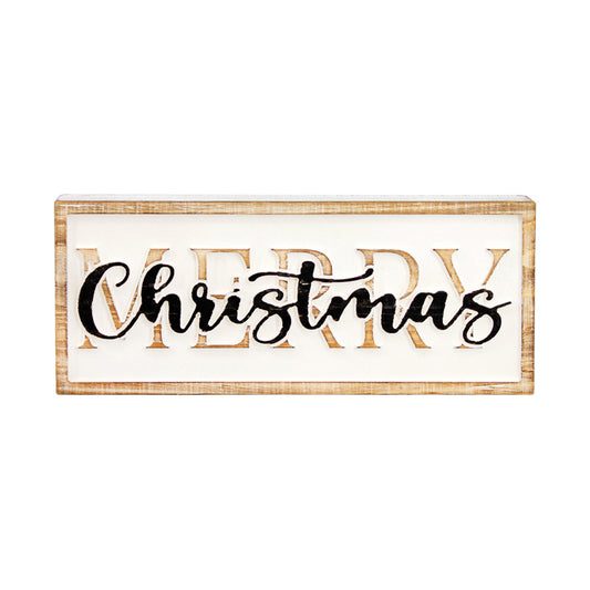 WXF26749 - Merry Christmas Block Sign 