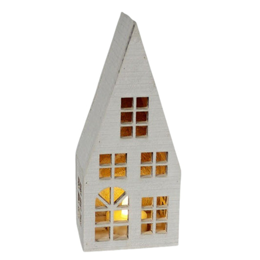 WXF39067 - Lighted Snowy Steep Roof House 