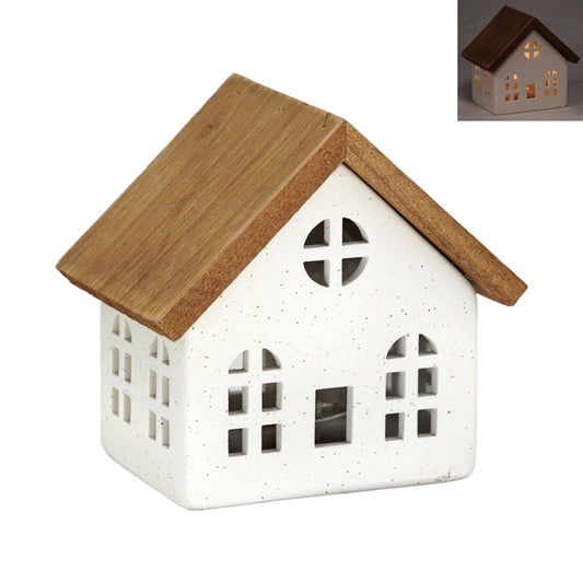 WXF43162 - Lighted White and Natural Short House