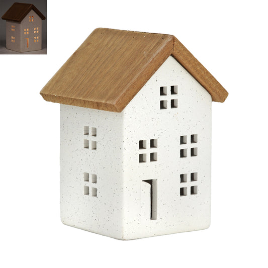 WXF43163 - Lighted White and Natural Simple House