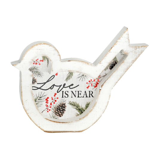 WXF43621 - Love is Near Bird Cutout Block