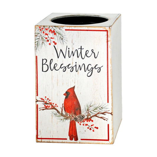 WXF43756 - Winter Blessings Cardinal Candle Holder