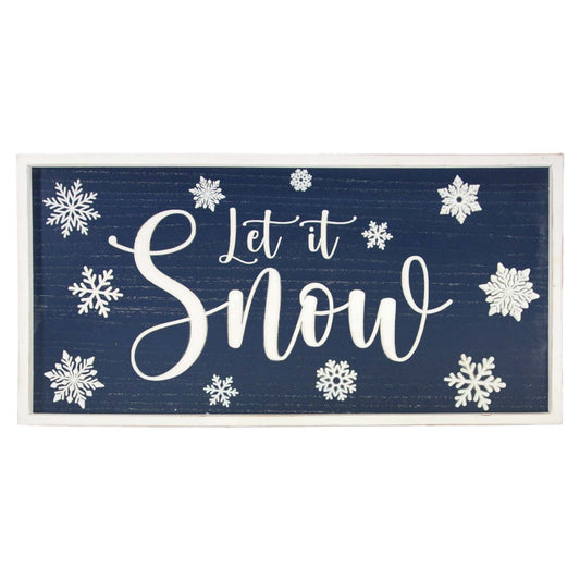 WXF59716 - Let it Snow Blue Framed Sign
