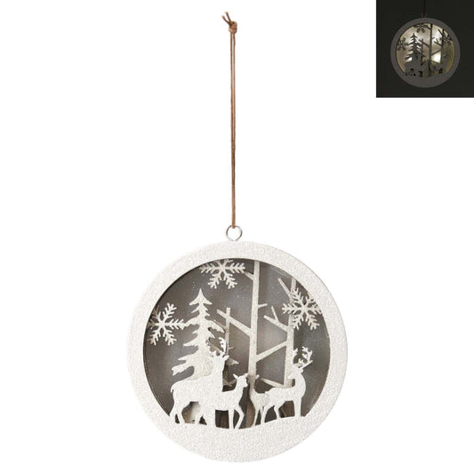 WXF59760 - Lighted Deer and Snowflake Round Hanger