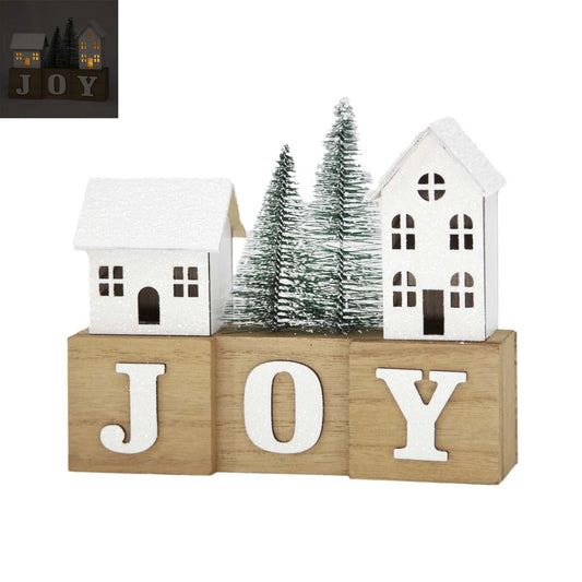 WXF59765 - Lighted Joy Houses and Trees Stand