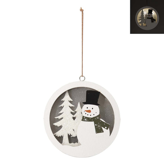 WXF59767 - Lighted Snowman Round Hanger
